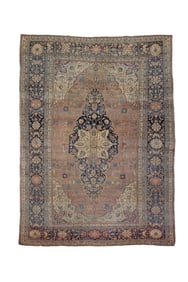 Antique Persian Mohtasham Kashan Rug 7'11" x 11'5" (2.41 x 3.48 M)