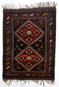 Antique Persian Qashqai Rug 3'10" x 5'4" (1.17 x 1.63 M)