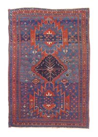 Antique Caucasian Kazak Rug 4'9" x 7'2" (1.45 x 2.18 M)