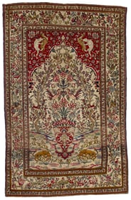 Antique Persian Tehran Rug 4'6" x 7'3" (1.37 x 2.21 M)