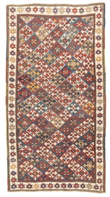 Antique Caucasian Kazak Rug 3'9" x 7'2" (1.14 x 2.18 M)