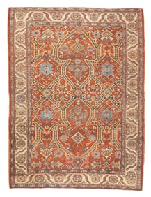 Antique Persian Heriz Rug 7'9" x 10'5" (2.36 x 3.18 M)