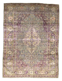 Antique Persian Mohtasham Kashan Rug 7'5" x 10' (2.26 x 3.05 M)