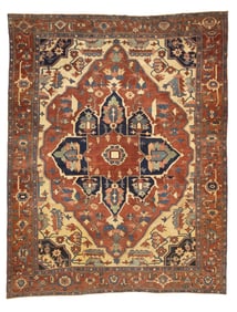 Antique Persian Serapi Rug 9'9" x 12'4" (2.97 x 3.76 M)