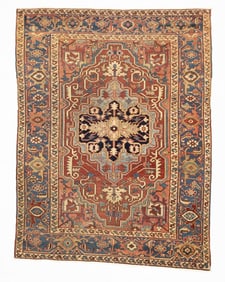 Antique Persian Serapi Rug 5'2" x 6'9" (1.57 x 2.06 M)