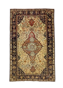 Antique Persian Mohtasham Kashan Rug 4'4" x 6'10" (1.32 x 2.08 M)