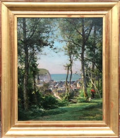 Eugene Berthelon (1830 - 1914) - View on Etretat, 1897