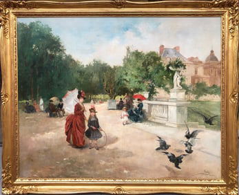 Vincent de Paredes (1845 - 1903) - Animation in the Luxembourg Garden, 1888
