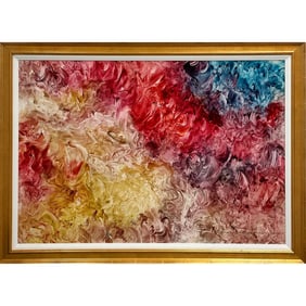 Kamran Khavarani In The Beginning Original Oil On Paper