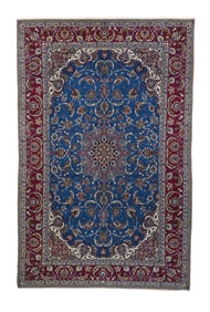 Extremely Fine Persian Isfahan Rug 5'1" x 7'10" (1.55 x 2.39 M)