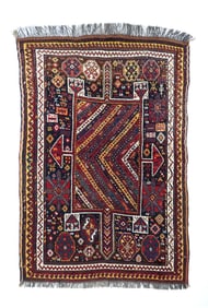 Antique Persian Qashqai Rug 4'8" x 7'0" (1.42 x 2.13 M)