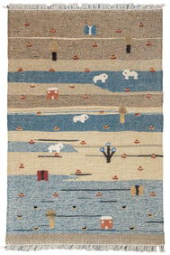 Fine Vintage Turkish Kilim Rug 3'8" x 5'7" (1.12 x 1.70 M)