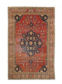 Antique Persian Farahan Sarouk Rug 4'2" x 6'6" (1.27 x 1.98 M)