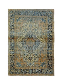 Antique Persian Mohtasham Kashan Rug 4'2" x 6'2" (1.27 x 1.88 M)