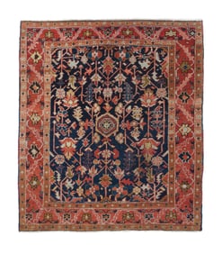 Antique Persian Serapi Rug 4'3 x 5' (1.30 x 1.52 M)