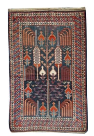 Antique Persian Kurdish Rug 4'3" x 6'9" (1.30 x 2.06 M)
