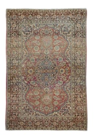 Antique Persian Tehran Rug 4'6" x 6'10" (1.37 x 2.08 M)
