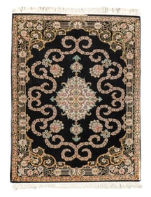Antique Persian Isfahan with Silk Foundation Rug 5'3" x 6'10 (1.60 x 2.08 M)