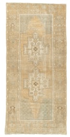 Vintage Turkish Tribal Rug 4' x 8'7" (1.22 x 2.62 M)