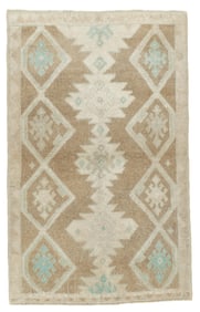 Turkish Oushak Rug 3' x 4'9" (0.91 x 1.45 M)