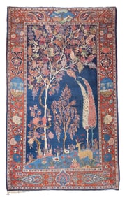 Fine Persian Kashan Rug 4'4" x 7'1" (1.32 x 2.16 M)