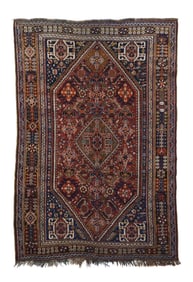Antique Persian Qashqai Rug 5'5" x 8'6" (1.56 x 2.59 M)