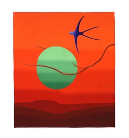 Mid Century French Tapestry designed by Marc Petit Rug 4'1" x 4'7" (1.24 x 1.40 M)