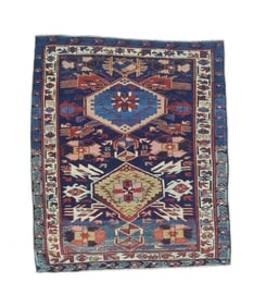 Antique Caucasian Kuba Rug 2'11" x 3'5" (0.89 x 1.04 M)
