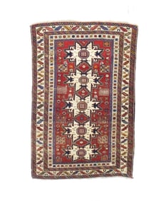 Antique Shirvan Rug 3'6" x 4'6" (1.07 x 1.37 M)