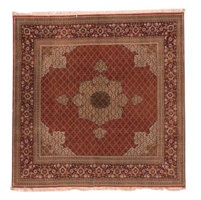 Fine Persian Tabriz Area Rug 8'2" x 8'2" (2.49 x 2.49 M)