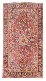 Antique Persian Heriz Area Rug 9'4" x 12'1" (2.84 x 3.68 M)