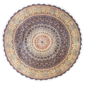 Extremely Fine Persian Tabriz Rug 8' x 8'2" (2.44 x 2.49 M)