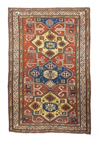 Antique Caucasian Sumak Rug 4'7" x 7'9" (1.40 x 2.36 M)