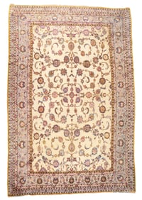 Antique Persian Silk Souf Kashan Rug 8' x 11'8" (2.44 x 3.56 M)