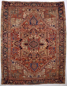 Antique Persian Heriz Rug 8'6" x 11'1" (2.59 x 3.38 M)