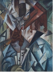 Rozanova Olga- Portrait of a Lady with playing cards- 1910s