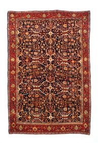 Antique Persian Farahan Sarouk Rug 4'2" x 6'7" (1.27 x 2.01 M)