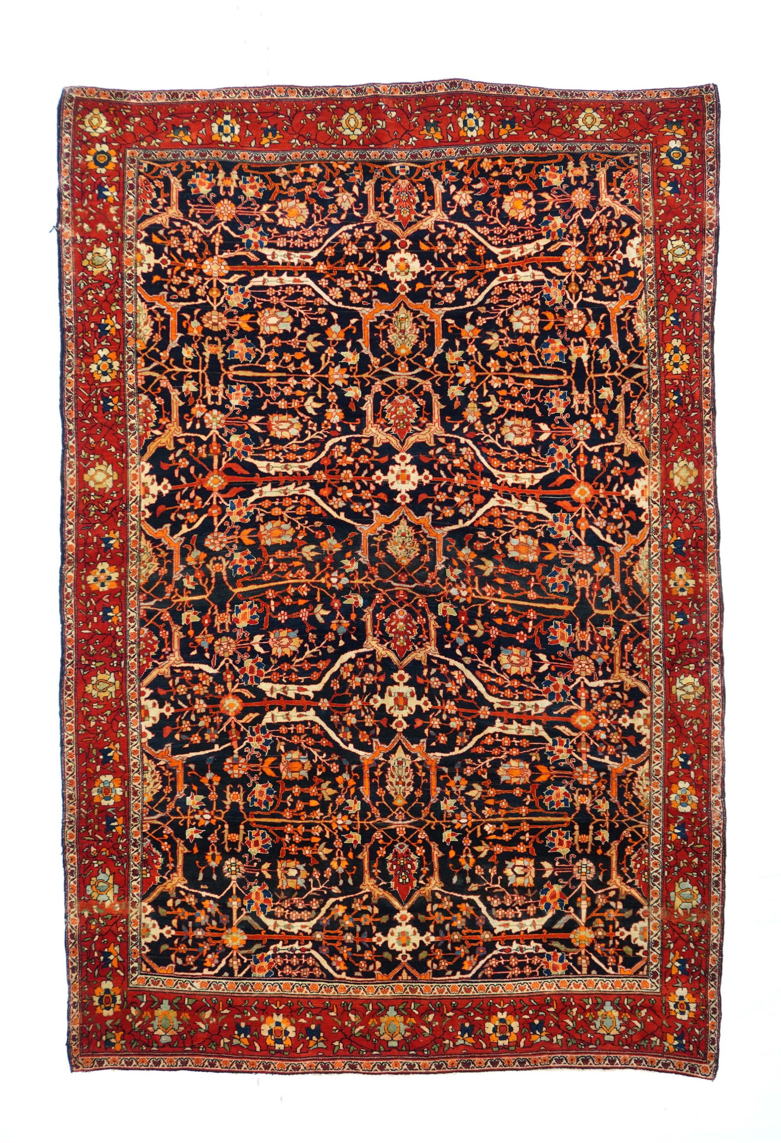Antique Persian Farahan Sarouk Rug 4'2" x 6'7" (1.27 x 2.01 M)