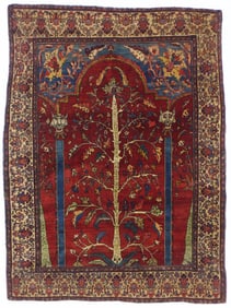 Antique Persian Farahan Sarouk Rug 4'4" x 5'9" (1.32 x 1.75 M)