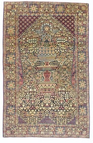 Antique Persian Tehran Rug 4'7" x 7'3" (1.40 x 2.21 M)