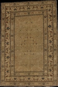 Antique Persian Haji Jailli Tabriz Rug 4'5" x 6'6" (1.35 x 1.98 M)