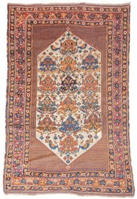Antique Persian Afshar Rug 4' x 5'10" (1.22 x 1.78 M)