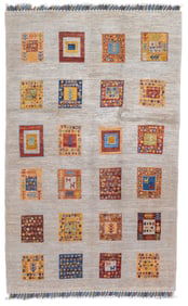 Fine Contemporary Gabbeh Wool Rug 3'11" x 6'3" (1.19 x 1.91 M)