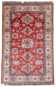 Fine Super Kazak Wool Rug 3'10" x 5'11" (1.17 x 1.80 M)