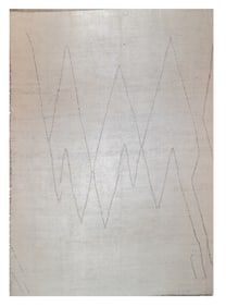 Fine Oushak Sheep Wool Modern Rug 8'11" x 11'9" (2.72 x 3.58 M)