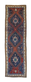 Antique Persian Heriz Long Rug 3'5" x 11'8" (1.04 x 3.56 M)
