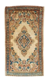 Vintage Persian Sarouk Rug 2'1" x 4' (0.64 x 1.22 M)