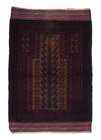 Vintage Balouch Rug 2'9" x 4'2" (0.84 x 1.27 M)