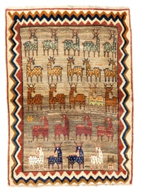 Vintage Persian Gabbeh Rug 4'8" x 6'5" (1.42 x 1.96 M)