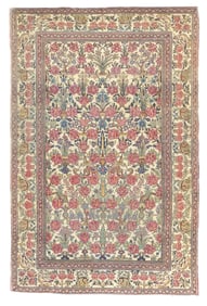 Antique Persian Tehran Rug 4'7" x 6'11" (1.40 x 2.11 M)